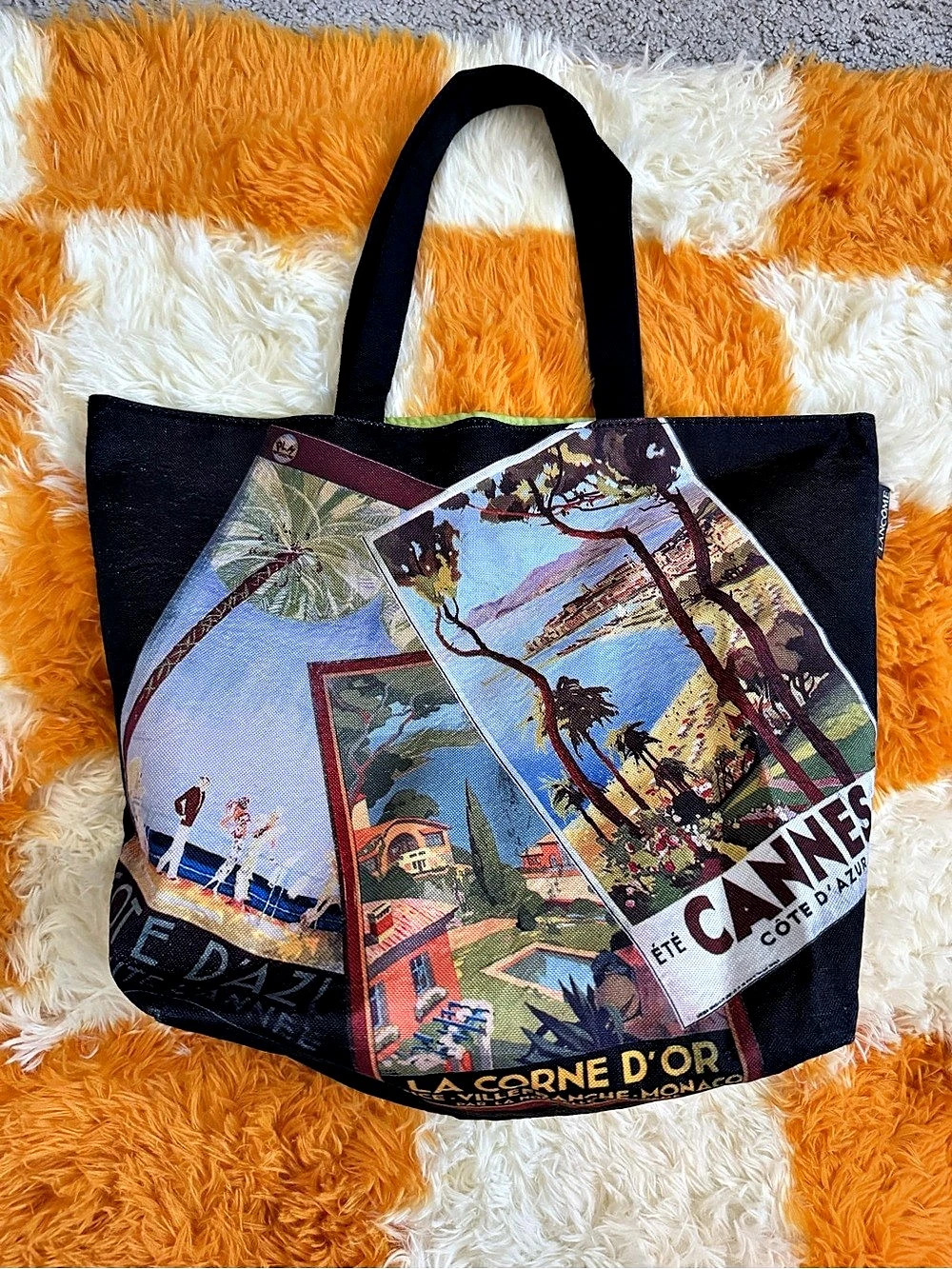 Lancome Riviera Collection La Corne D'Or Tote Bag Black & Orange